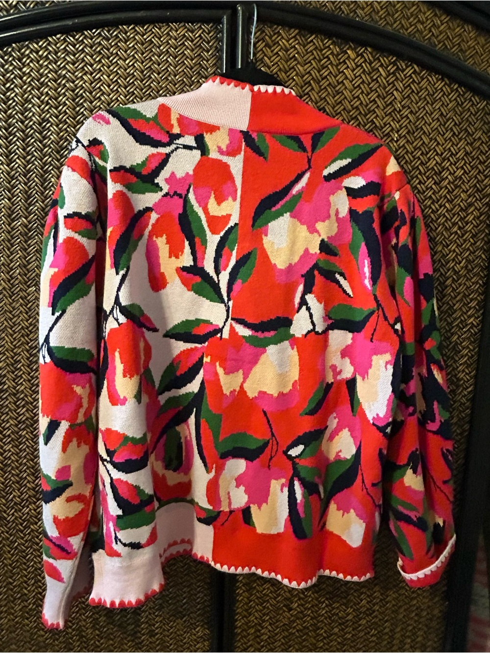 AVARA Vibrant Floral Pink & Red Women’s Cardigan Sweater by - Picture 5 of 6